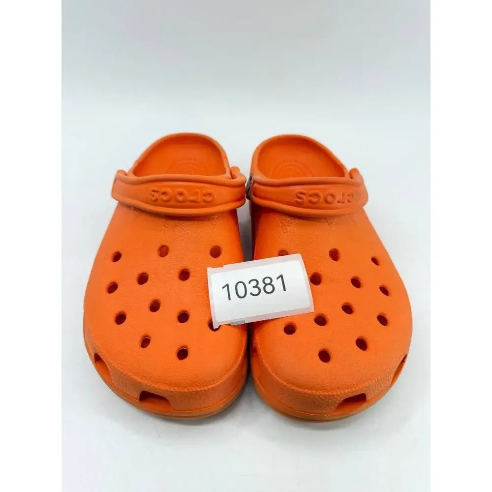 Crocs Classic Clogs Orange Unisex Slip On Comfort Shoes Size M8 W10 Used